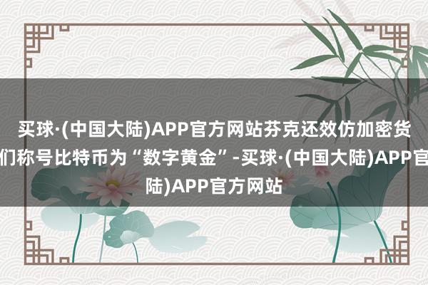 买球·(中国大陆)APP官方网站芬克还效仿加密货币粉丝们称号比特币为“数字黄金”-买球·(中国大陆)APP官方网站