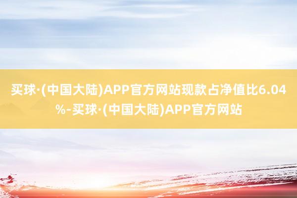 买球·(中国大陆)APP官方网站现款占净值比6.04%-买球·(中国大陆)APP官方网站