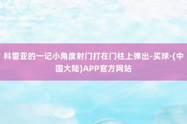 科雷亚的一记小角度射门打在门柱上弹出-买球·(中国大陆)APP官方网站