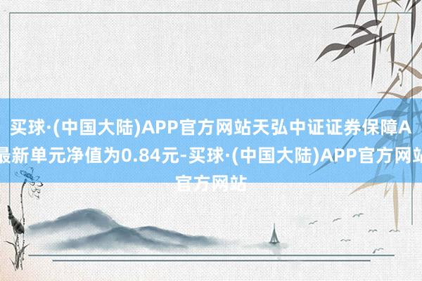 买球·(中国大陆)APP官方网站天弘中证证券保障A最新单元净值为0.84元-买球·(中国大陆)APP官方网站