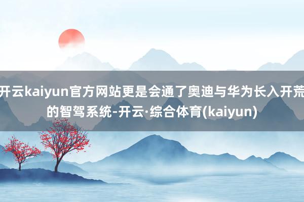 开云kaiyun官方网站更是会通了奥迪与华为长入开荒的智驾系统-开云·综合体育(kaiyun)