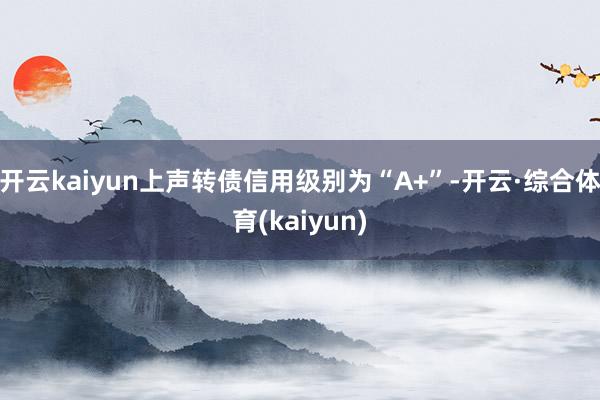 开云kaiyun上声转债信用级别为“A+”-开云·综合体育(kaiyun)